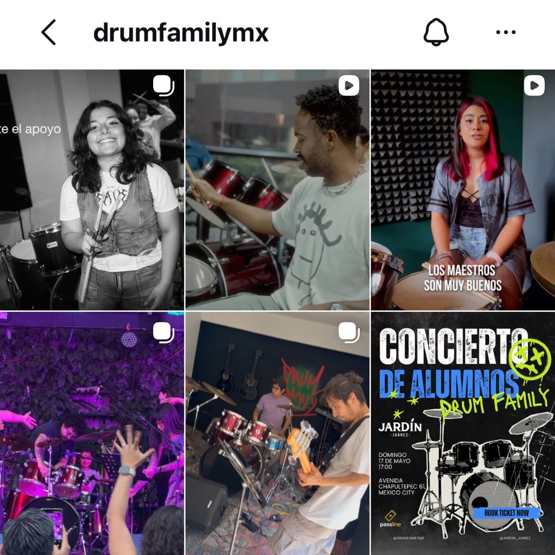 Feed de Instagram de Drum Family
